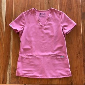 Figs Casma three pocket scrub top- Quartz